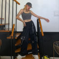 Punk Black Cargo Pants Women Gothic Chain White Wide Leg Trousers Female Hippie Street Style Emo Mall Goth.