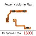 For OPPO A3s A5 1803 Power on / off Switch Button Side Volume Up Down Buttons Flex Cable Replacement Parts.