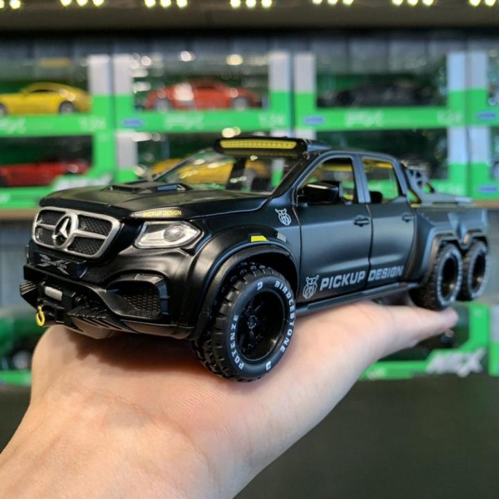 1:28 Mercedes-Benz X-CLASS EXY 6X6 Pickup Die-Cast Vehicles Alloy Model Car Toys With Light & Sound For Gift Collection