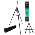Mont Marte MEA0030 Tripod Easel Portable Aluminium Field Easel Telescopic Legs w/Carry Bag Black.