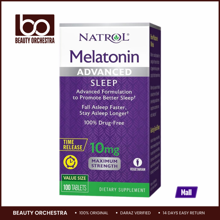 Natrol Melatonin 10mg (Advanced Sleep, Time Release) - 100 Tablets