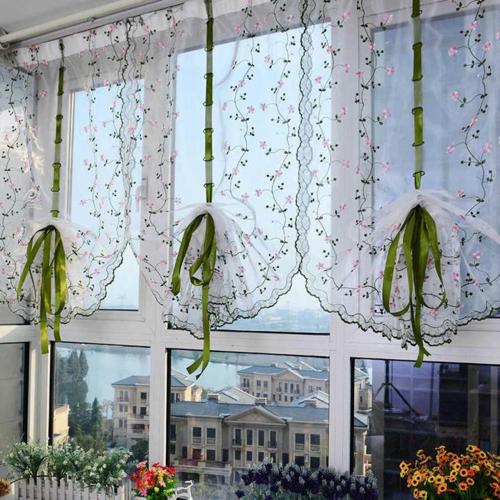 OIMG For Living Room Window Decor Tulle Yarn Screen Curtains Chrysanthemum Curtain