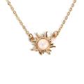 Tangled Sun Necklace with Opal Dainty Celestial Sunburst Jewelry for Women Sunshine Sun Charm Available in Silverstone/goldtone. 