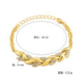 1 Pcs Ladies Bracelet For Women Girls Rhinestone Leaves Bracelets Chain Bangle Luxury Wedding Jewelry Simple Fashion Elegant.