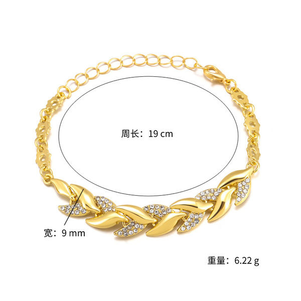 1%20Pcs%20Ladies%20Bracelet%20For%20Women%20Girls%20Rhinestone%20Leaves%20Bracelets%20Chain%20Bangle%20Luxury%20Wedding%20Jewelry%20Simple%20Fashion%20Elegant%20-%20Image%202
