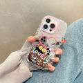 Lovely Girl Heart Mirror Phone Case For iPhone 11 12 13 14 15 Pro Max Shockproof Back Cover.