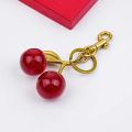 Creative Ornaments Cherry Keychain Alloy Key Decoration Cherry Charms Bag Accessories 3D Crafts Cherry Pendant Lady/Women.