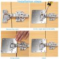 10Pcs Cabinet Hinge Repair Plate Kit with Holes Flat Fixing Brackets. 