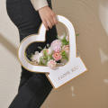 Solid Color Heart Flower Box Good Quality White Cardboard Romantic Wrapping Paper Box Women Gift Basket for Flower Gift. 