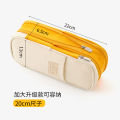 Ankou Japanese and Korean Style Macaron Color Block Transformable Large Capacity Upgraded Pen Bag Stationery Box.