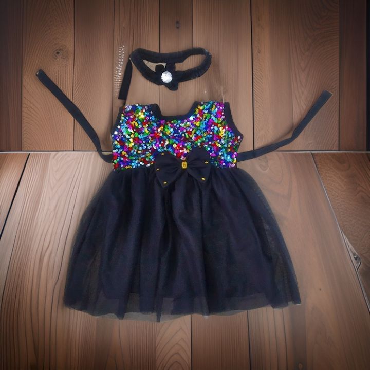 New%20Baby%20Girls%20Fashionable%20Premium%20Quality%20Beautiful%20Party%20Dress%20With%20Belt%20-%20Image%203