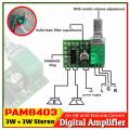 PAM8403 5V Power Audio Amplifier Board 2 Channel 3W Volume Control Module or 8403.