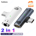 Fashions Bargain price 2 in 1 USB Type C To 3.5mm Headphone PD100W Charger Adapter Jack Audio Aux Adapter Type C Adapter for Xiaomi Huawei iPhone 15 16. 
