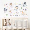 Wall Stickers for Boys Room Baby Nursary Room Decoration Cartoon Space Planet Astronaut Wall Decals Kids Bedroom Wallpaper Mural. 