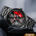 Skmei 1787 Rotation Wheel Creative Fashion Men Stainless Steel Watch  -Red. 