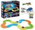 Magic Tracks Toy for Kids- Amazing Racetrack - Bends, Flexes and Glows - 3D LED Lights - 220 pcs, Multicoloured.