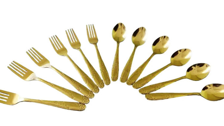12%20Pcs%20Stainless%20Steel%20Tea%20Spoon%20&%20Fork%20Set%20-%20%20Stainless%20Steel%20For%20Long-Lasting%20Use%20-%20Image%203
