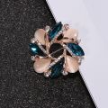 Women Fashion Jewelry Bauhinia Crystal Brooch Pin For Scarf Buckle Clothing Accessories Flowers Women Dress Brooches. 