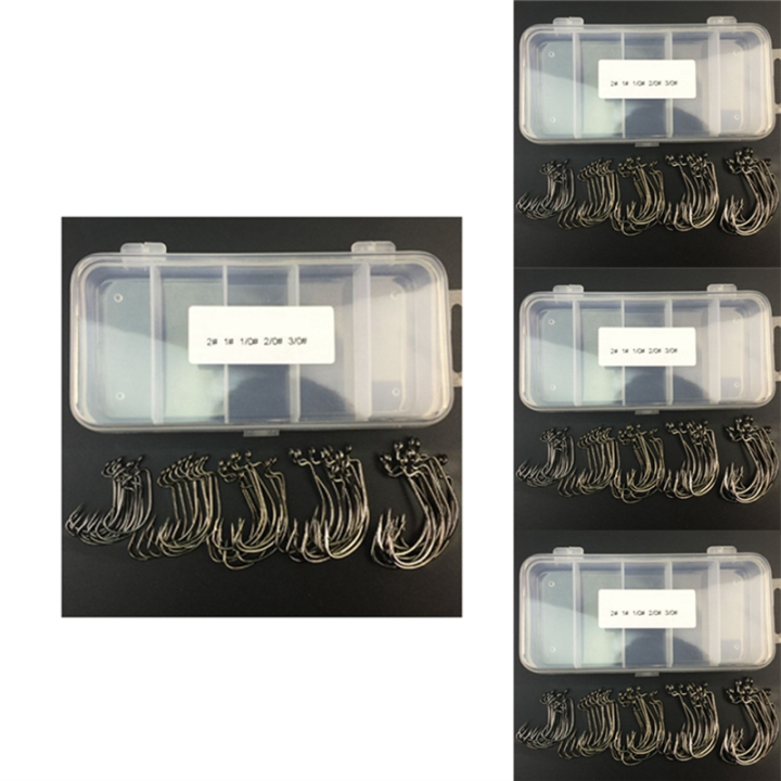 255Pcs Fishing Hooks High Carbon Steel Worm Senko Bait Jig Fish Hooks with Plastic Box