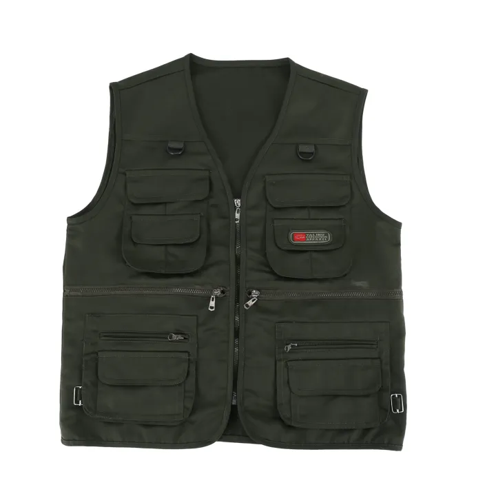 Men's%20Fishing%20Vest%20with%20Multi-Pocket%20Zip%20for%20Photography%20/%20Hunting%20/%20Travel%20Outdoor%20Sport%20-%20Green%20,%20XXL%20-%20Image%202