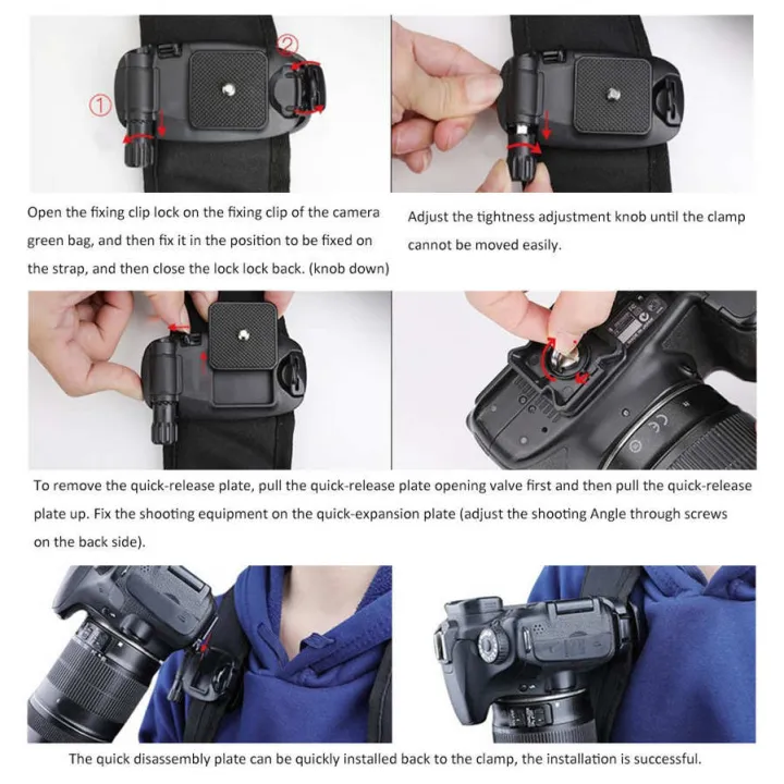 Mirrorless%20Camera%20Backpack%20Clip%20Mount%20RCSTQ%20Plastic%20Black%20Quick%20Release%20Adjustable%20Strap%20for%20SLR/Mirrorless%20Camera/Motion%20-%20Image%206