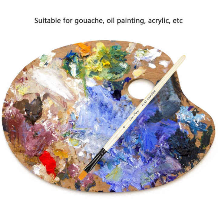10Pcs Nylon Brush Set Scrubbing Storage Bag Watercolor Gouache Acrylic Painting Tool