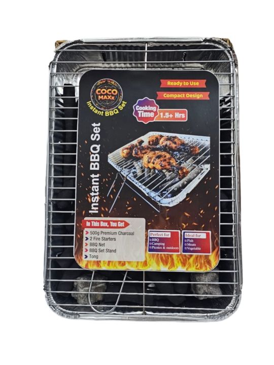 Portable%20BBQ%20Set%20AKA%20Instant%20Barbecue%20Set%20-%20Comes%20with%20500gm%20premium%20charcoal,%20BBQ%20Net,%20stand%20&%20Tong%20&%202%20Free%20Fire%20Starter%20-%20Image%204