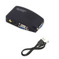 AV to VGA Adapter RCA VGA Converter PC RCA Composite S-Video AV Input to PC VGA LCD Output Converter Switch Box.