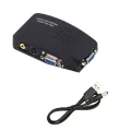 AV to VGA Adapter RCA VGA Converter PC RCA Composite S-Video AV Input to PC VGA LCD Output Converter Switch Box. 