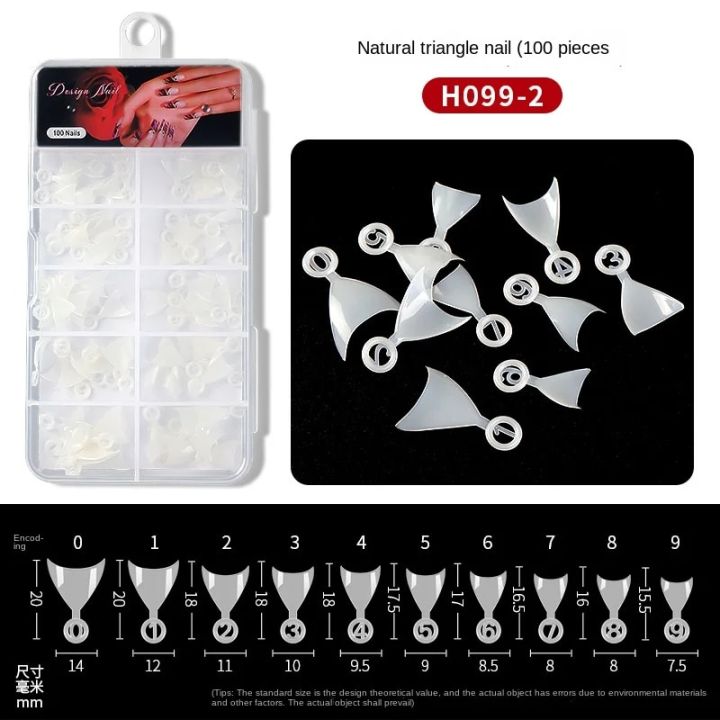 100Pcs%20Short%20French%20Half%20Stick%20Nails%20Pointed%20Square%20Transparent%20Extended%20Artificial%20False%20Nails%20Press%20On%20Acrylic%20Nail%20Art%20-%20Image%203