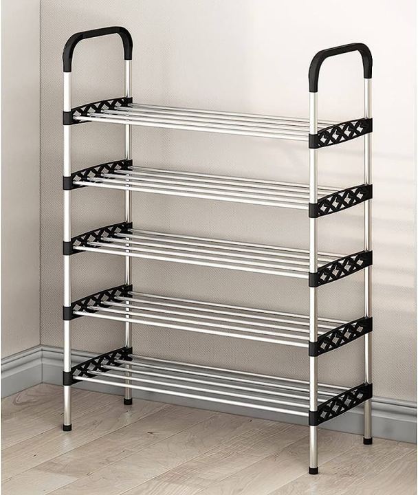 Stainless%20Steel%205%20Tier%20Foldable%20Stainless%20Steel%20Shoe%20Rack%20-%20Image%204