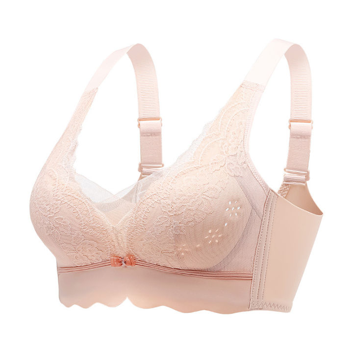 Summer%20Ultra-Thin%20Mesh%20Cup%20Underwear%20Women's%20Big%20Chest%20Small%20without%20Wire%20Accessory%20Breast%20Push%20up%20Push%20up%20Adjustable%20Breathable%20Bra%20-%20Image%205