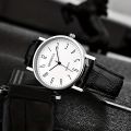 Vintage Round Pointer Quartz Watch Casual Analog PU Leather Wrist Watch For Women Men.