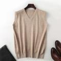 Sweater Vest Men Sleeveless Loose Warm Solid Color V-neck Pullover Waistcoat. 