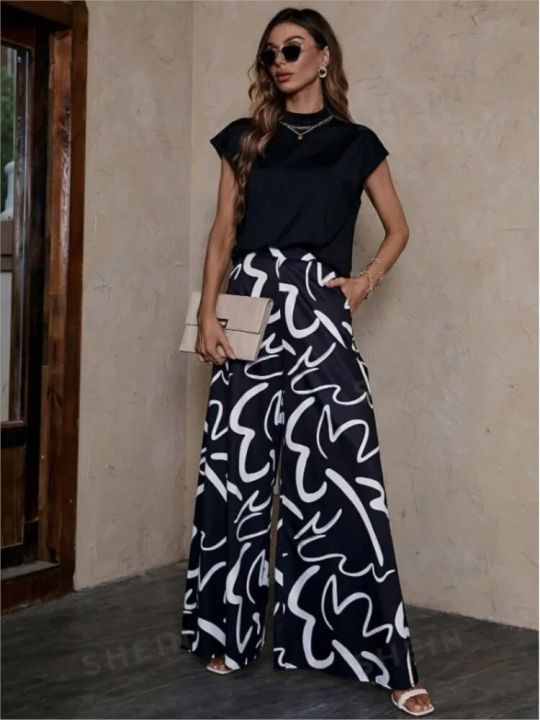 2024%20Fashion%20Print%20Casual%20Wide%20Leg%20Pant%20for%20Women's%20Trousers%20Spring%20Summer%20High%20Waist%20Slim%20Simple%20New%20in%20Female%20Pants%20Pantalon%20-%20Image%205