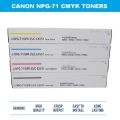 Canon NPG-71 Original Toner Cartridge - (1 Set = CMYK 04 Colors). 
