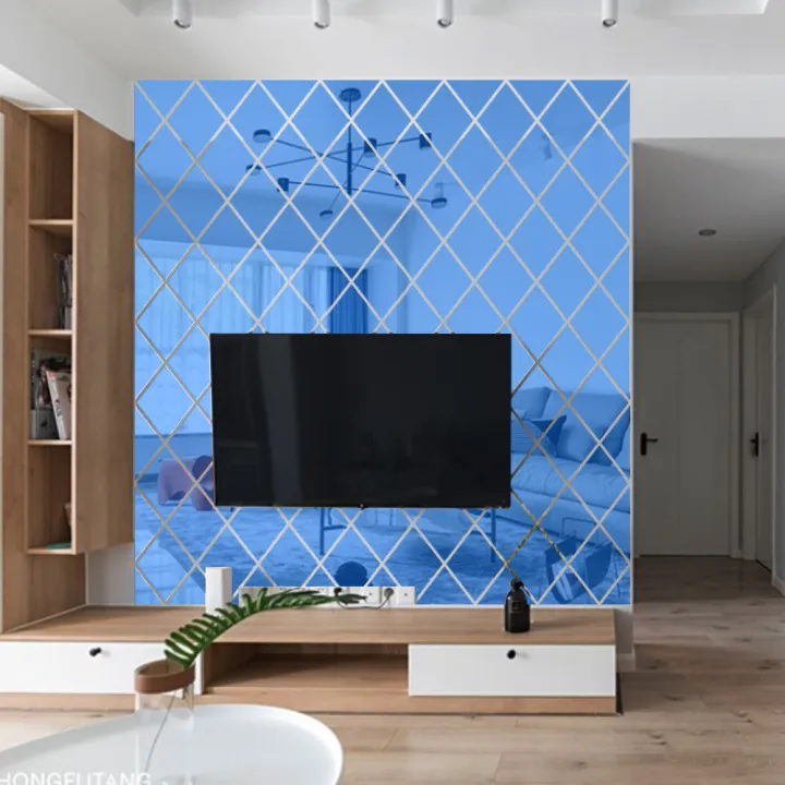 3D%20Mirror%20Stickers%20Acrylic%20Triangles%20Self-adhesive%20Diamonds%20DIY%20Wall%20Mirror%20Stickers%20for%20Living%20Room%20Home%20Decor%2010/17/32/58Pcs%20-%20Image%207