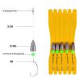 5pcs Fish Line Binded Hooks Set Handmade Long-throwing Fishhooks Luminous Bait Fishing Tackle Kit. 