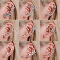 Bohemian No Hole Crystal Rhinestone Ear Cuff Wrap Stud Clip Earrings For Women Girl Ear Bone Clip No Pierced Ear Clip.