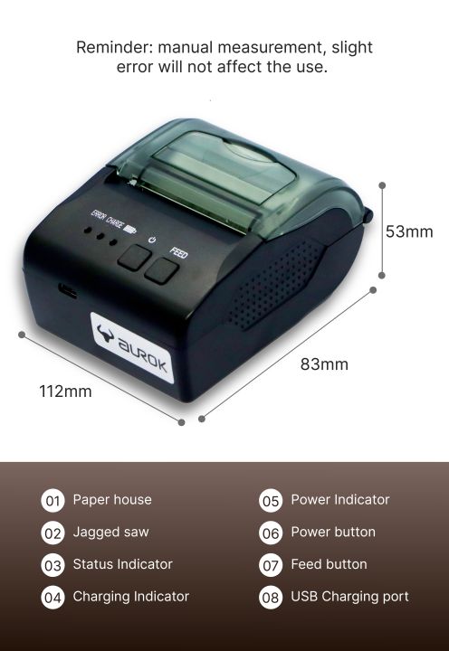 Mobile%20Printer%20Mini.%20Bluetooth%20Printer%20for%20mobile/laptop/desktop.%20AUROK%20RP1800%20Thermal%20Receipt%20Printer,%20POS%20Printer,%202-inch%20Thermal%20Receipt%20Printer%20for%20Retail,%20Restaurants.%20Wireless%20Bluetooth%20Printer%20-%20Image%203