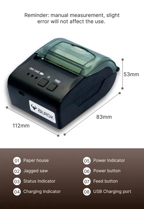 Mobile%20Printer%20Mini.%20Bluetooth%20Printer%20for%20mobile/laptop/desktop.%20AUROK%20RP1800%20Thermal%20Receipt%20Printer,%20POS%20Printer,%202-inch%20Thermal%20Receipt%20Printer%20for%20Retail,%20Restaurants.%20Wireless%20Bluetooth%20Printer%20-%20Image%203