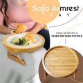 GC Couch Arm Table, Sofa Arm Tray, Foldable, Round Handrail Holder Shelf, Home Couch Armrest Pallet For Remote Controls, Dinners, Snacks, Mobile Phones. 