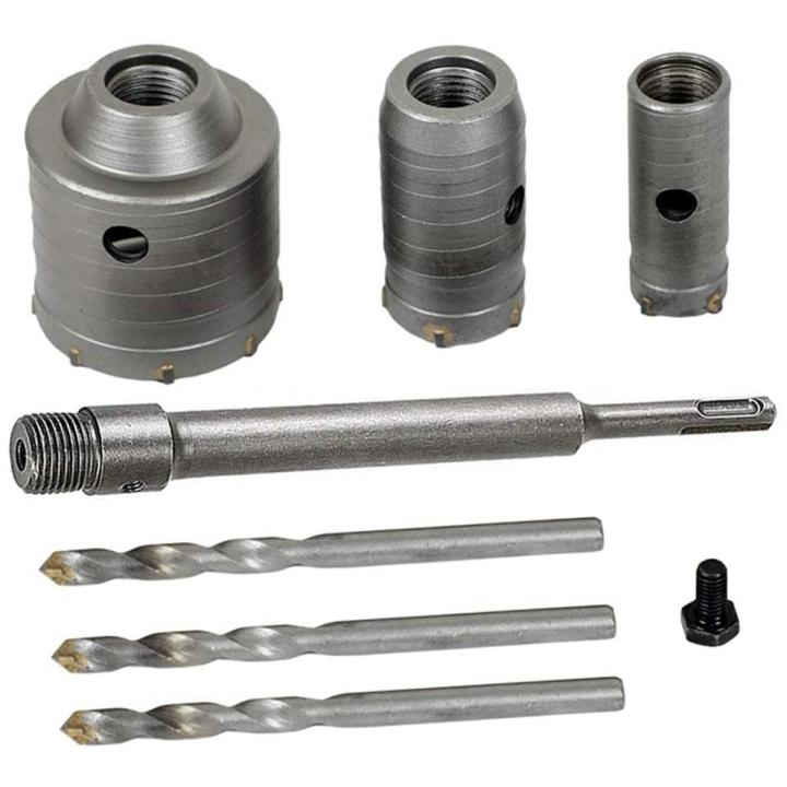 Concrete Hole Saw Kits SDS Plus Shank Wall Hole Cutter Cement Drill Bit Sets 30  40  60mm   with 220mm Connecting Rod(null).