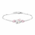 Sanrio Hello Kitty Bracelet Cute Cartoon Cat Rhinestone Heart Zircon Metal Brace WANNA. 