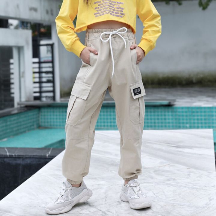 Pants%20For%20Girls%20Solid%20Pants%20Girls%20Fashion%20Drawstring%20Child%20Trouser%20Teenage%20Child%20Girl%20Cargo%20Pants%20For%20Kids%20Clothes%208%2010%2012%20-%20Image%202