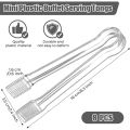 16 Pcs Plastic Buffet Serving Tongs Mini Serving Utensil Tongs Appetizers Tongs Clear Kitchen Tongs 6.3 Inch Small Ice.