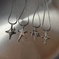 Y2K Star Pendant Frosted Beads Necklace For Women Korean Fashion Whole Titanium Steel Snake Chain Necklaces Jewelry Accessories. 