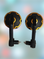 Bike / Motorcycle looking glass for Handlebar. SH-5301/ 1330 Gold, Round shape. 