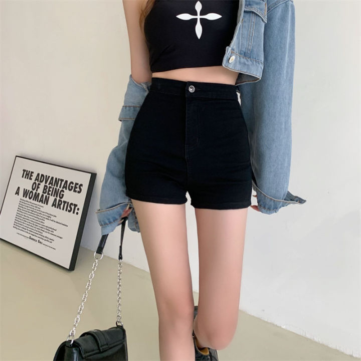 Black%20Jeans%20Women's%20New%20High%20Waist%20Tight%20Hot%20Girl%20Super%20Short%20Shorts%20Outdoor%20All-Matching%20PantsaWord%20Hot%20Pants%20Wholesale%20-%20Image%205