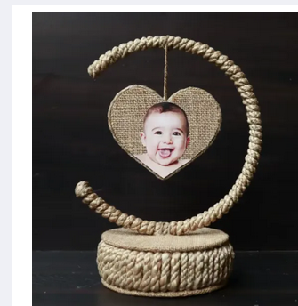 Photo Frame making with Cardboard 10" and Jute Burlap | DIY Handmade Photo Frame decoration | Photo frame decoration, Cardboard photo frame, Handmade photo frames